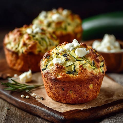 Muffins salés courgette fromage sur une table.