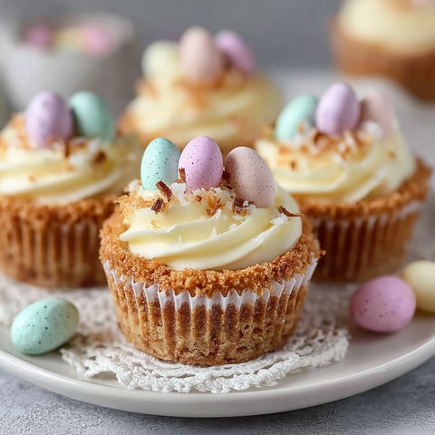 Des mini-cheesecakes aux œufs en chocolat sur un plateau.