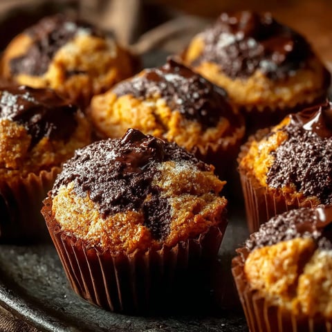Muffins au Potiron Cœur Coulant, une recette délicieuse de muffins sucrés avec des morceaux de potiron.