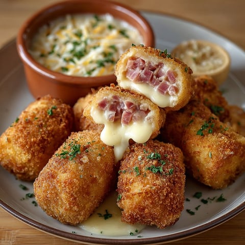 Une plate de croquetas de jamon et queso, accompagnee d'une soupe.