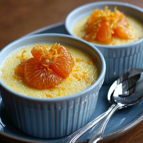 Desserts à l'orange douce sur un plateau.