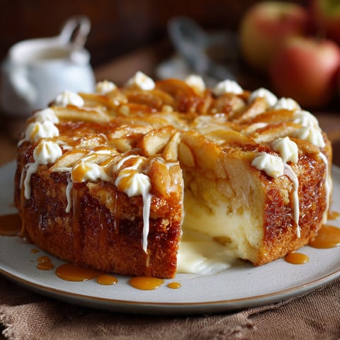 Un gâteau de pommes et caramel, délicieux et facile à préparer.