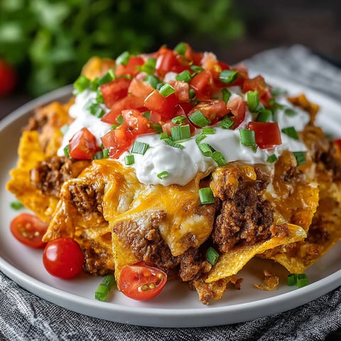 Une pile de Doritos avec des tomates et des épinards sur le dessus.