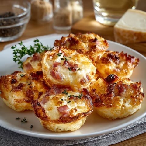 Une plaque de bouchées de bacon et de fromage, avec des herbes et des épices ajoutées.